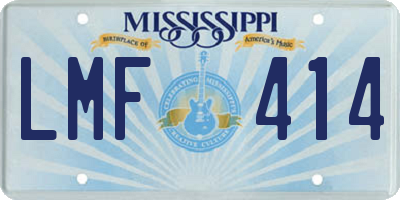 MS license plate LMF414
