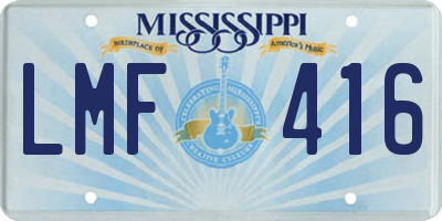 MS license plate LMF416
