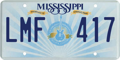 MS license plate LMF417