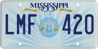 MS license plate LMF420