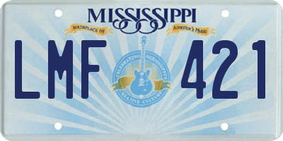 MS license plate LMF421