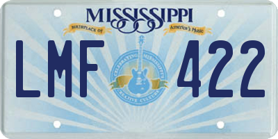 MS license plate LMF422