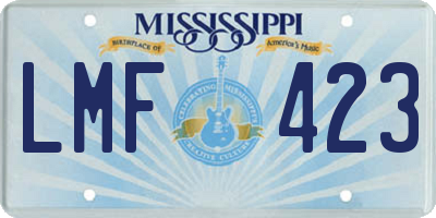 MS license plate LMF423