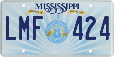 MS license plate LMF424