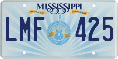 MS license plate LMF425