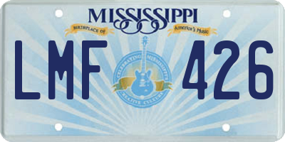 MS license plate LMF426
