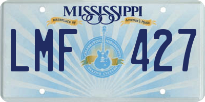MS license plate LMF427