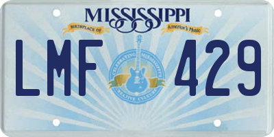 MS license plate LMF429