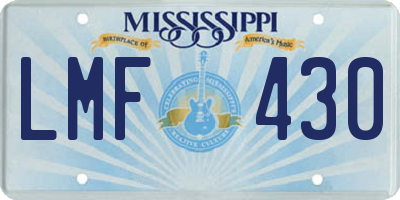 MS license plate LMF430