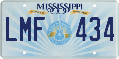 MS license plate LMF434