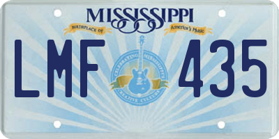 MS license plate LMF435