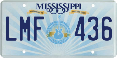 MS license plate LMF436