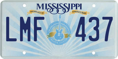 MS license plate LMF437