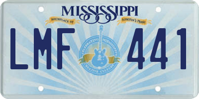 MS license plate LMF441