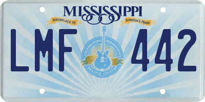 MS license plate LMF442
