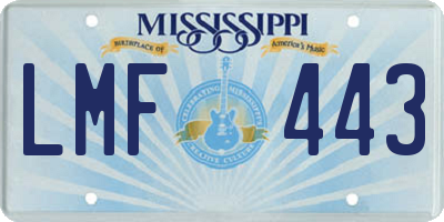 MS license plate LMF443