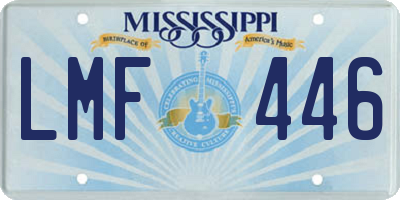 MS license plate LMF446