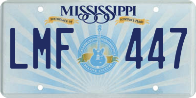 MS license plate LMF447