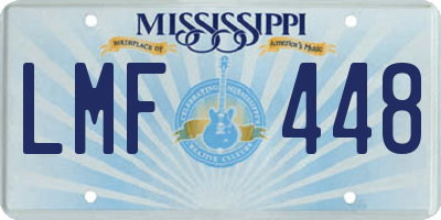 MS license plate LMF448