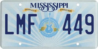 MS license plate LMF449