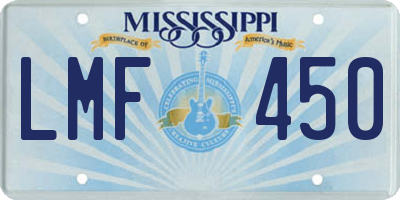 MS license plate LMF450