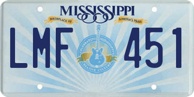 MS license plate LMF451