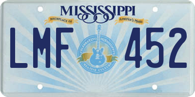 MS license plate LMF452