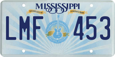 MS license plate LMF453