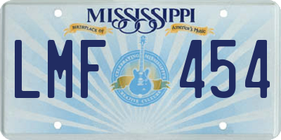 MS license plate LMF454