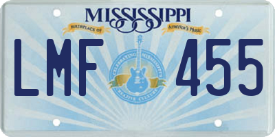 MS license plate LMF455