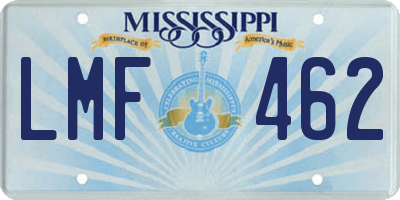 MS license plate LMF462