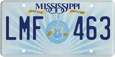 MS license plate LMF463