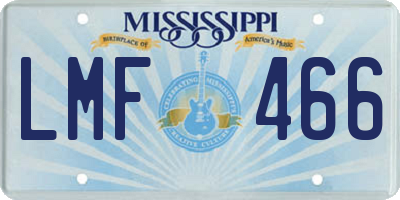 MS license plate LMF466
