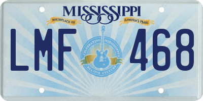 MS license plate LMF468