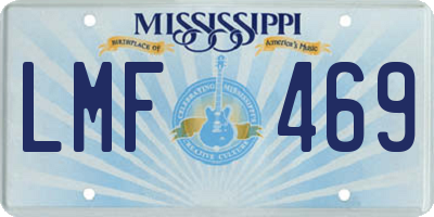MS license plate LMF469