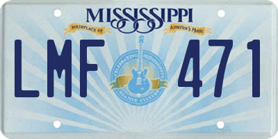 MS license plate LMF471