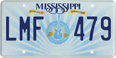 MS license plate LMF479