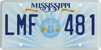 MS license plate LMF481