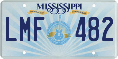 MS license plate LMF482