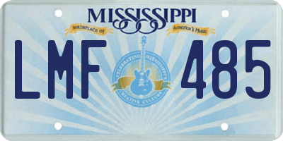MS license plate LMF485