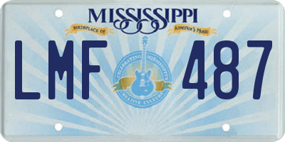MS license plate LMF487