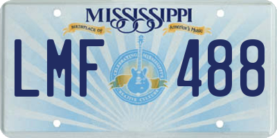 MS license plate LMF488