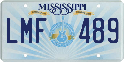 MS license plate LMF489