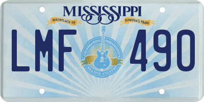 MS license plate LMF490