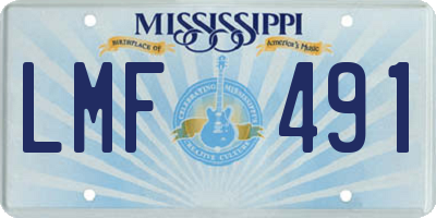 MS license plate LMF491