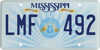 MS license plate LMF492