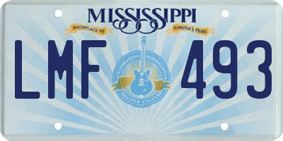 MS license plate LMF493