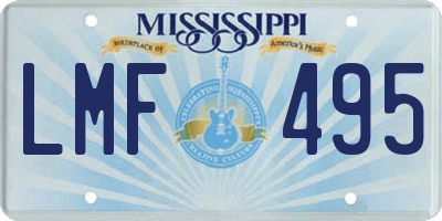 MS license plate LMF495