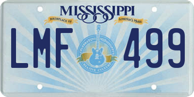 MS license plate LMF499