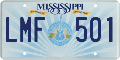 MS license plate LMF501